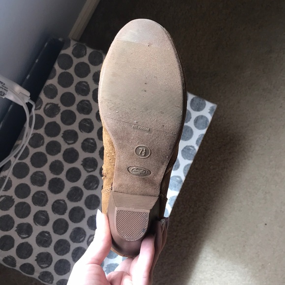 Candie’s Cognac Heeled Ankle Booties Suede 7.5 - Picture 6 of 10